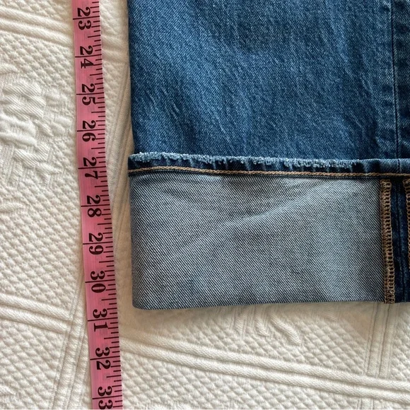 AE Stretch High-Waisted Stovepipe Cuffed Denim Jean Wide Leg Medium Wash 0R - Picture 16 of 16